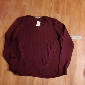 NWT RD Style Deep Burgundy Sweater Large